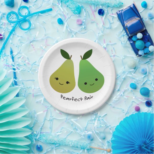 Pearfect Pear Kawaii Pears Papieren Bordje (Feest)