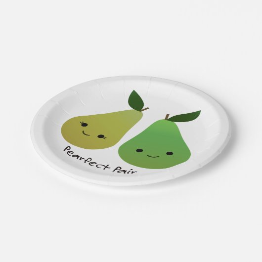 Pearfect Pear Kawaii Pears Papieren Bordje (Gekanteld)