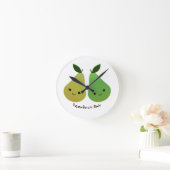 Pearfect Pear Kawaii Pears Ronde Klok (Huis)