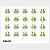 Pearfect Pear Kawaii Pears Ronde Sticker (Vel)