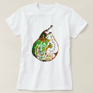 Pearfect pun pop art illustratie t-shirt