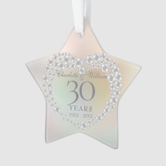 Pearl 30e bruiloft Jubileum Ornament (voorkant)