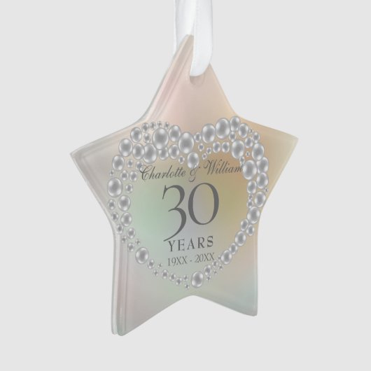 Pearl 30e bruiloft Jubileum Ornament (voorkant)