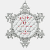 Pearl 30e bruiloft Jubileum Tin Sneeuwvlok Ornament (Voorkant)