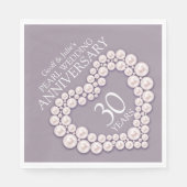 Pearl 30th Bruiloft Jubileum hart genaamd servette Servet (Voorkant)