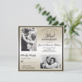 Pearl 30th Wedding Jubileum Dubbele Foto Kaart (Staand voorkant)