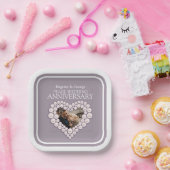 Pearl 30th Wedding Jubileum foto hart Papieren Bordje (Feest)