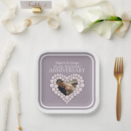 Pearl 30th Wedding Jubileum foto hart Papieren Bordje