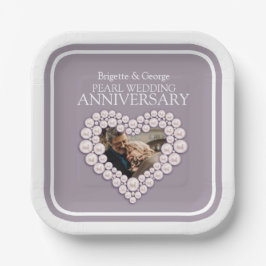 Pearl 30th Wedding Jubileum foto hart Papieren Bordje