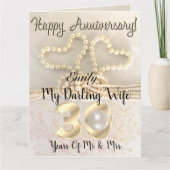 Pearl 30th Wedding Jubileum Kaart voor vrouw (Voorkant)