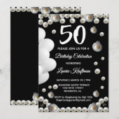 Pearl 50ste verjaardagsfeestviering kaart (Voorkant / Achterkant)