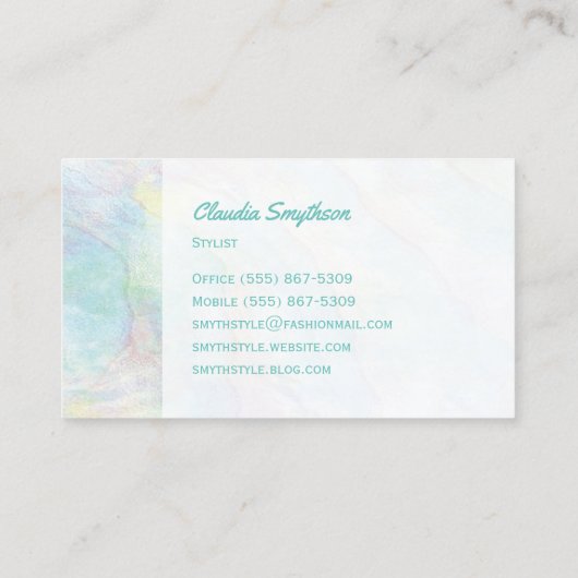 Pearl Abalone Faux Iridescent Visitekaartje (Achterkant)