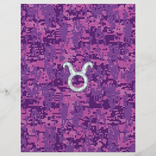 Pearl als Taurus Zodiac-symbool op digitale camo (Voorkant)