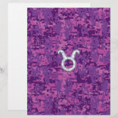 Pearl als Taurus Zodiac-symbool op digitale camo (Voorkant / Achterkant)