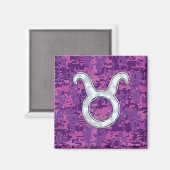 Pearl als Taurus Zodiac-symbool op digitale camo Magneet (Voorkant / Achterkant)
