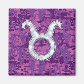 Pearl als Taurus Zodiac-symbool op digitale camo Magneet (Voorkant)