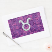 Pearl als Taurus Zodiac-symbool op digitale camo Rechthoekige Sticker (Envelop)