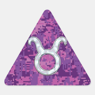 Pearl als Taurus Zodiac-symbool op digitale camo Sticker