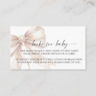 Pearl and Bow Book for Baby Enclosure Card Informatiekaartje