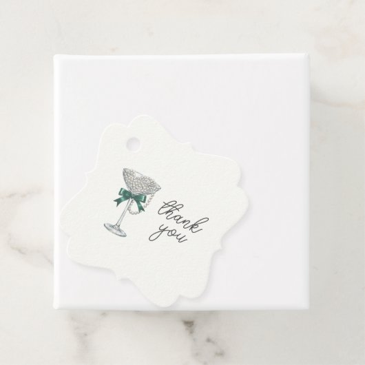 Pearl and Bow Vrijgezellenfeest "Thank You" Label (In situ)