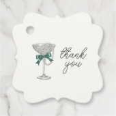 Pearl and Bow Vrijgezellenfeest "Thank You" Label (Voorkant)