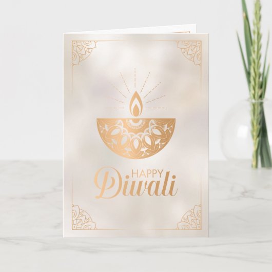 Pearl and gold ornament Happy Diwali Kaart (Voorkant)