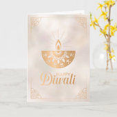 Pearl and gold ornament Happy Diwali Kaart (Gele Bloem)