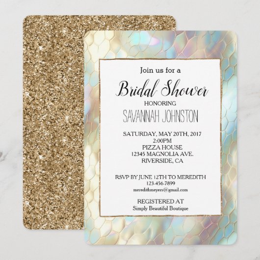 Pearl Aqua Blue Snake Vrijgezellenfeest Kaart (Voorkant / Achterkant)