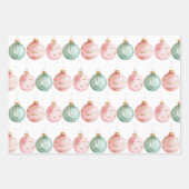 Pearl Aqua Pink Christmas Tree Branch Ornamenten Inpakpapier Vel (Voorkant 2)