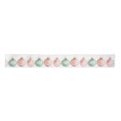 Pearl Aqua Pink Christmas Tree Branch Ornamenten Satijnen Lint (Voorkant)