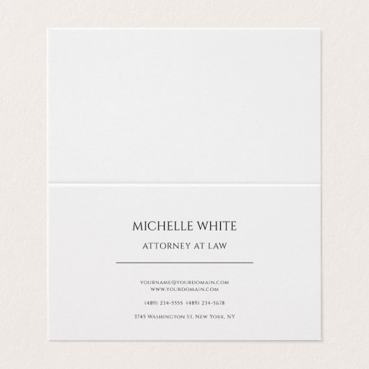 Pearl Attorney bij Law Minimalist Professional Visitekaartje (Buitenkant ongevouwen)