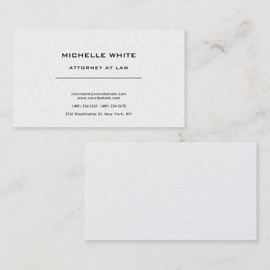 Pearl Attorney bij Law Minimalist Professional Visitekaartje (Voorkant / Achterkant)