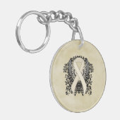 Pearl Awareness Lint met vleugels Sleutelhanger (Voorkant Links)