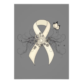 Pearl Awareness Ribbon Butterfly Foto Afdruk