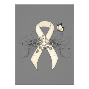 Pearl Awareness Ribbon Butterfly Foto Afdruk
