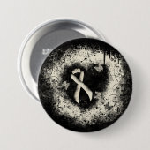 Pearl Awareness Ribbon Grunge Heart Ronde Button 7,6 Cm (Voorkant /achterkant)