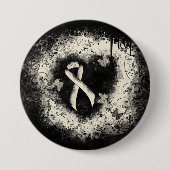 Pearl Awareness Ribbon Grunge Heart Ronde Button 7,6 Cm (Voorkant)
