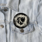 Pearl Awareness Ribbon Grunge Heart Ronde Button 7,6 Cm (In situ)