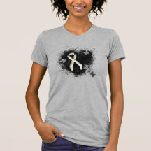 Pearl Awareness Ribbon Grunge Heart