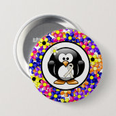 Pearl Awareness Ribbon Penguin Ronde Button 7,6 Cm (Voorkant /achterkant)