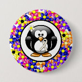 Pearl Awareness Ribbon Penguin Ronde Button 7,6 Cm (Voorkant)