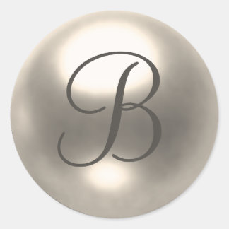 Pearl B monogram bruiloft Ronde Sticker