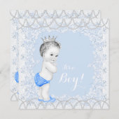  Pearl Baby Blue Baby shower Kaart (Voorkant / Achterkant)