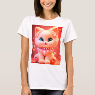 Pearl baby kat ontwerp t-shirt