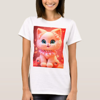 Pearl baby kat ontwerp t-shirt