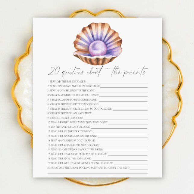pearl baby shower - 20 questions about the Parents (Creator heeft geüpload)
