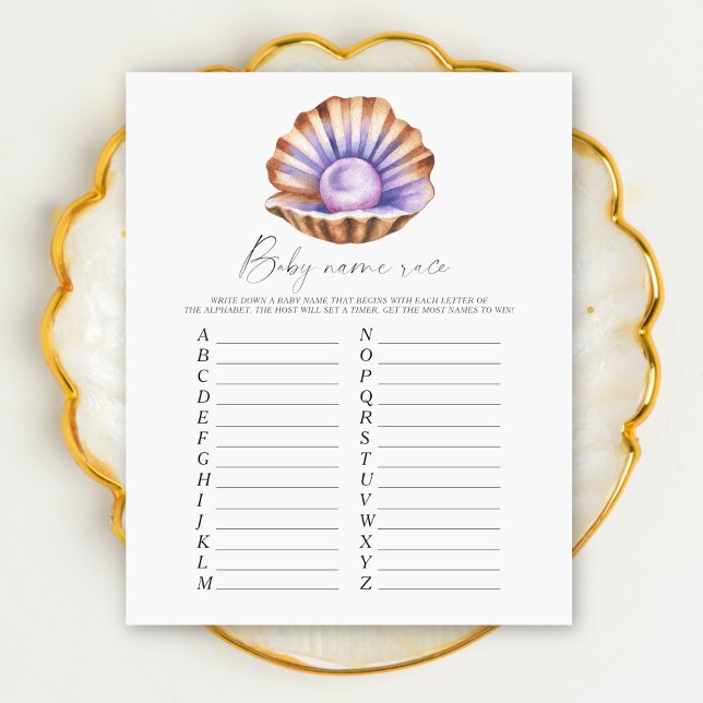 Pearl baby shower - Baby name race game (Creator heeft geüpload)