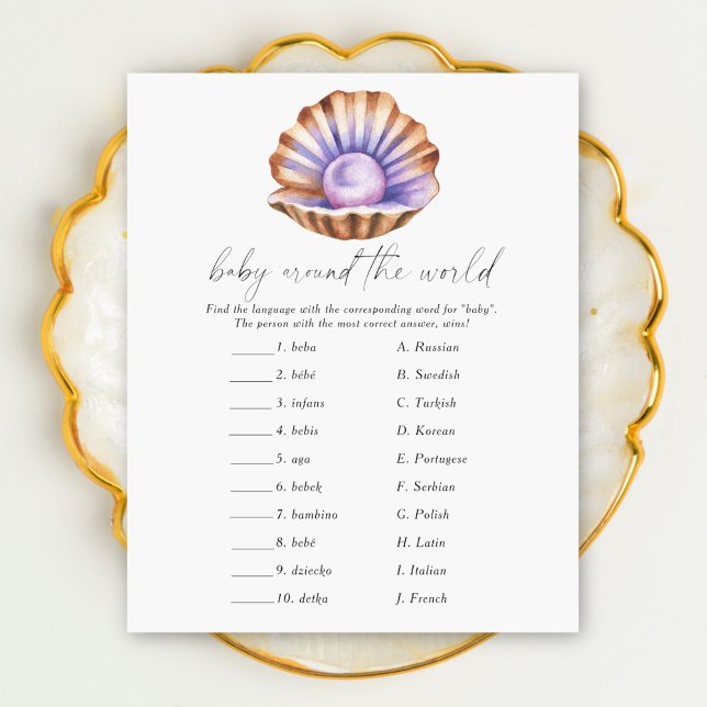 Pearl baby shower - Baby rond de wereld spel (Creator heeft geüpload)