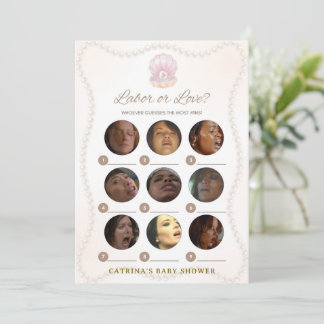 Pearl Baby Shower Game - Editable Name, 5x7 Kaart
