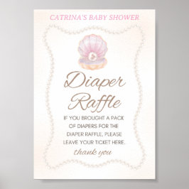 Pearl Baby Shower Game Sign Poster